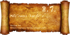 Ménesi Taráz névjegykártya